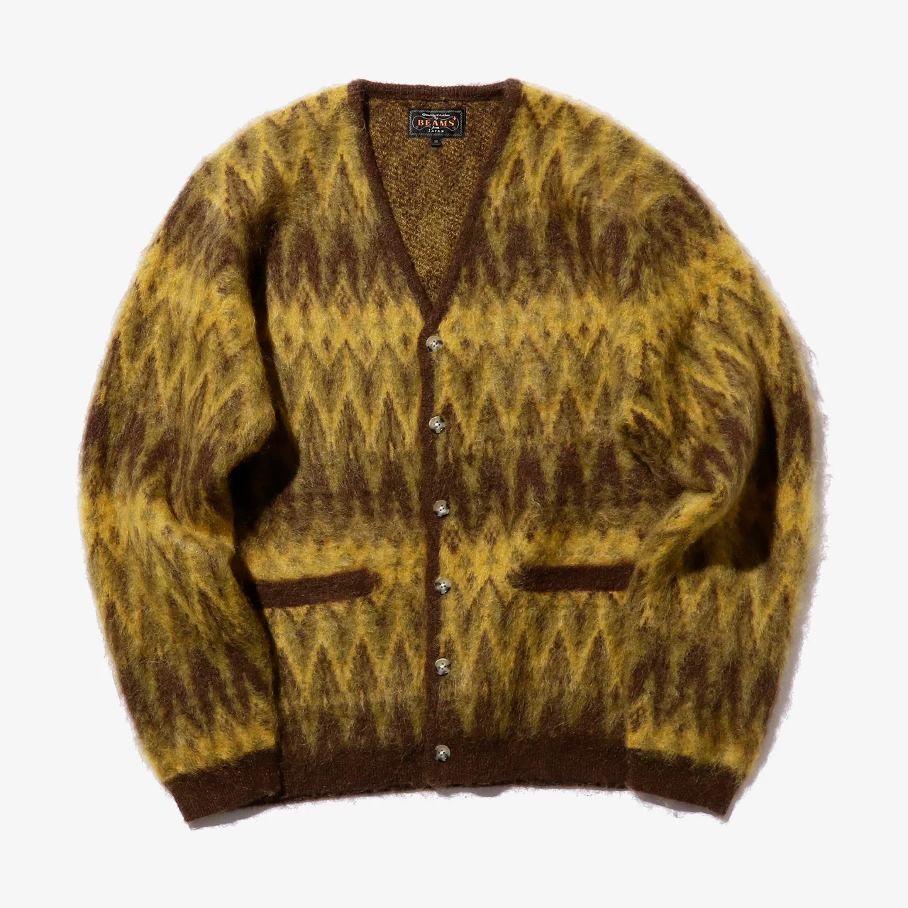 Cardigan Double Jacquard Chevron Pattern