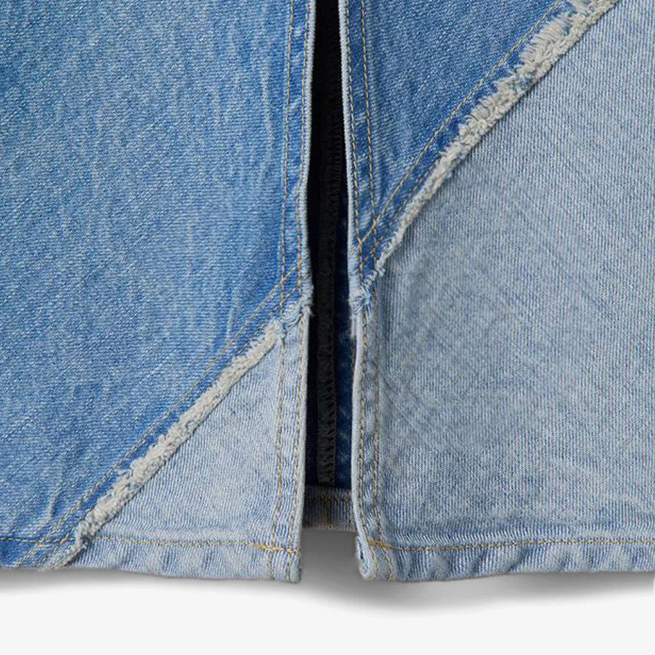 Wmns Eco Bio Washed Denim-Bias Line Skirt - Image 5